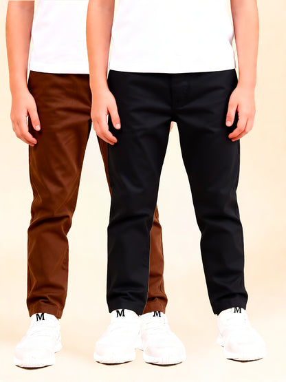 Boys' Cotton Jogger Pants Set with Cargo Pockets Casual Wear