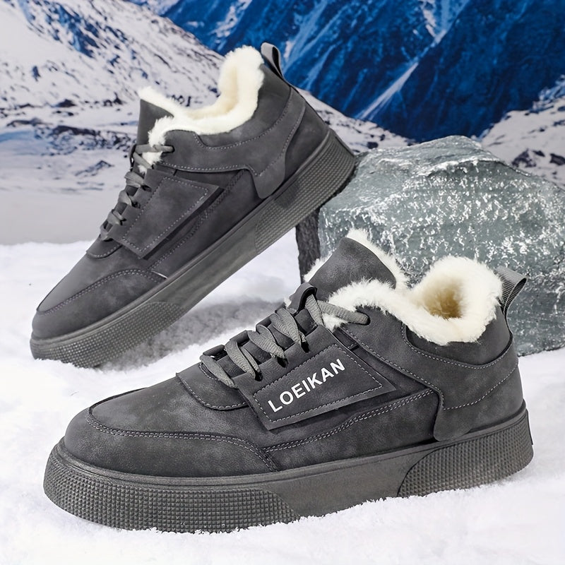 New Autumn-Winter Men's Padded Thick Snow Boots, Fashion Casual Trendy Street Party Versatile Skateboard Shoes