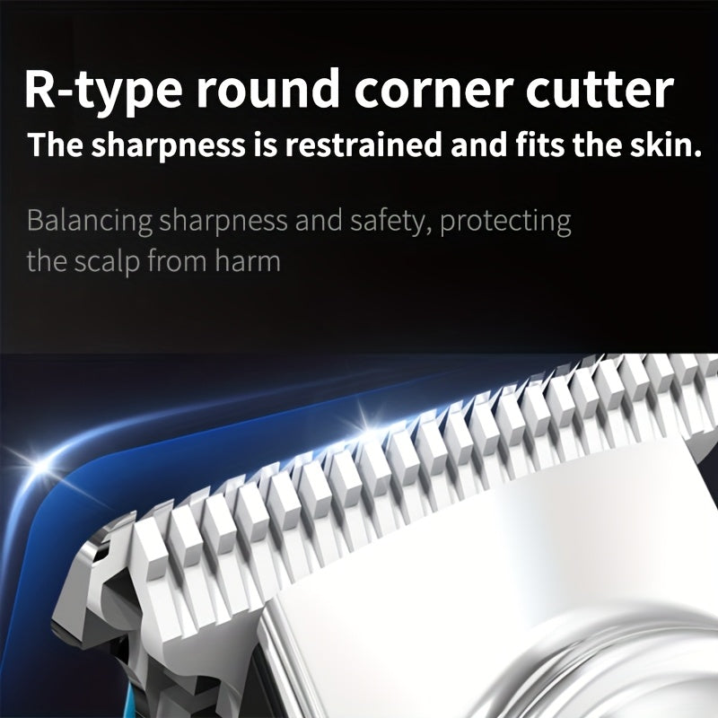 A Professional Men'S Electric Hair Clipper Set with an LED Display, an Electric Shaver, Four Guide Combs for Zero-Gap Cutting, a Small Brush, TYPE-C Charging, Perfect As a Gift for Men, Father'S Day Presents - ayq