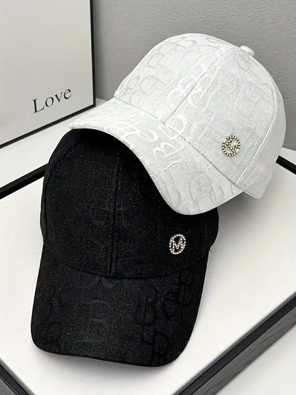 Women'S Adjustable Baseball Cap - Lightweight, Embroidered Jacquard Design, Sun Hat for Spring & Summer, Casual Fashion Trend, Daily Use, Holiday Theme, Adjustable Size