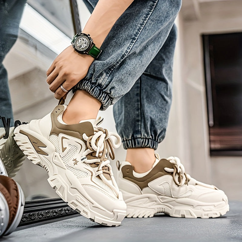 Men'S Athletic Shoes on, Stylish Thick-Soled Sneakers, Casual And Sporty Elevated Breathable Mesh Shoes, Low-Top Lace-Up Active Footwear, Comfortable Men'S Sports Shoes for All Seasons.