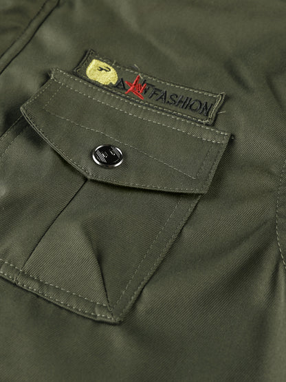 Men'S Heavyweight Winter Jacket - Thermal Insulated Cold Weather Coat with Full-Zip Closure, Hooded Windproof Outerwear, Multiple Utility Pockets - Olive Green Tactical-like design for Outdoor, Commute, Everyday - Non-Stretch