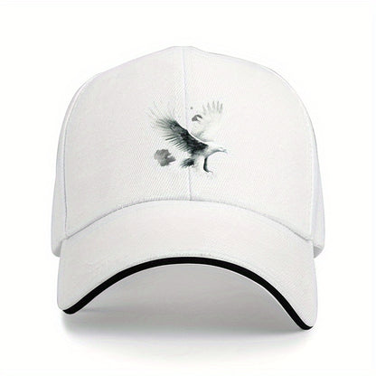 Unisex Retro Dad Hat with Eagle Print - Lightweight, Breathable