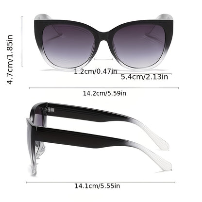 Trendy Cat-Eye Sunglasses for Women with Oversized Gradient Frame