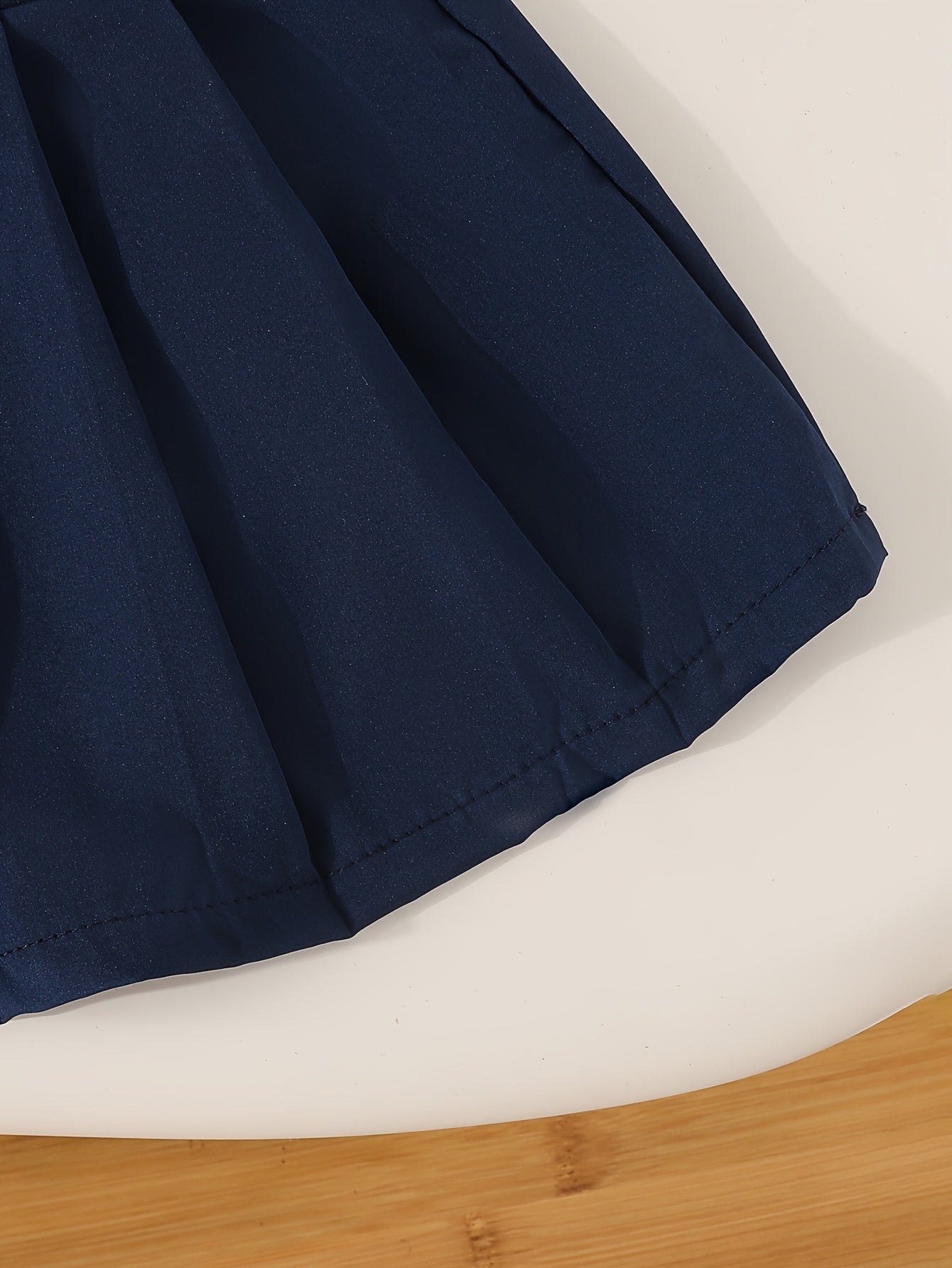 Girls' Striped Lace-Trim Polo & Pleated Skirt Set for Spring
