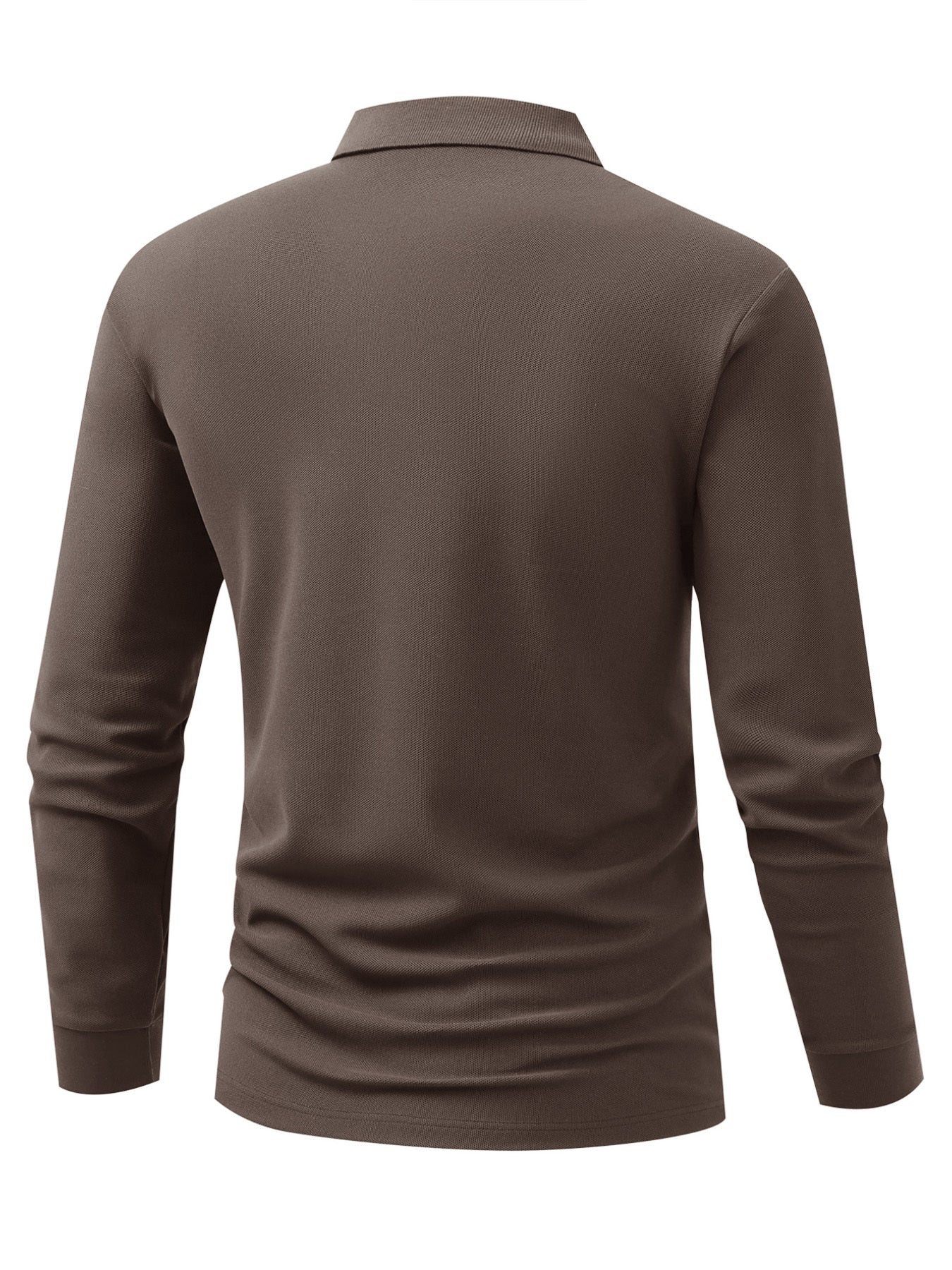 Men's Long Sleeve Polo Shirt with Mountain Peak Pattern