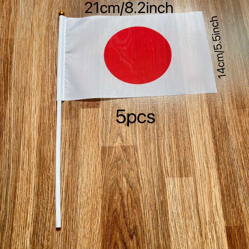 Japanese Handheld Flags 14x21cm Polyester Multipack of 5