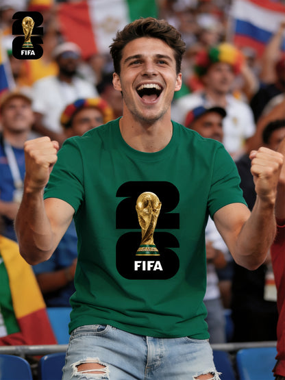 Men's Breathable Summer T-Shirt with FIFA World Cup Print