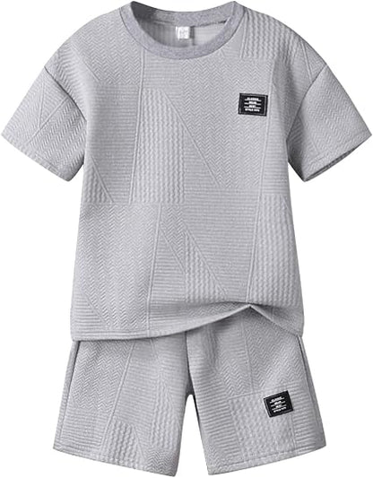Boys Summer Short Sleeve Top & Shorts Set Casual Outfit