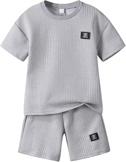 Boys Summer Short Sleeve Top & Shorts Set Casual Outfit