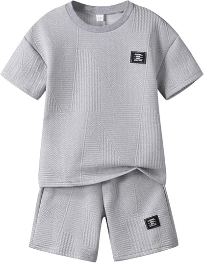 Boys Summer Short Sleeve Top & Shorts Set Casual Outfit