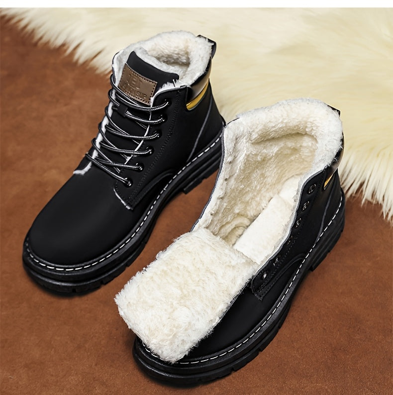 Plus Size Men's Snow Boots, -Lined Warm Shoes,Walking Boots, Winter Shoes Men, Snowboard Boots, Mens Hiking Boots, Mens Winter Shoe, Warm Shoes for Men, Mens Boots for Winter,Cold Weather Boots, Stylish Winter Footwear, Warm