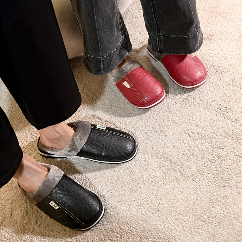 Men's Oversized Plush Winter Slippers Soft Warm Indoor Shoes