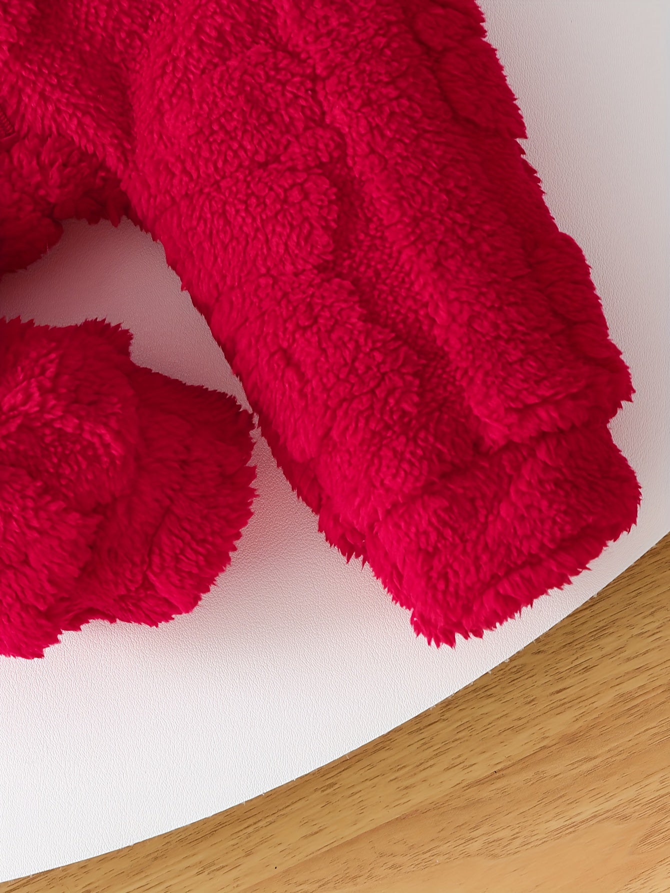 Boys & Winter Plush Hooded Romper Jumpsuit - Soft Zippered Full-Body Snow Suit with Antler, Machine Washable Warm Outfit for &, Cozy Red Baby Clothing, Perfect for Outdoor