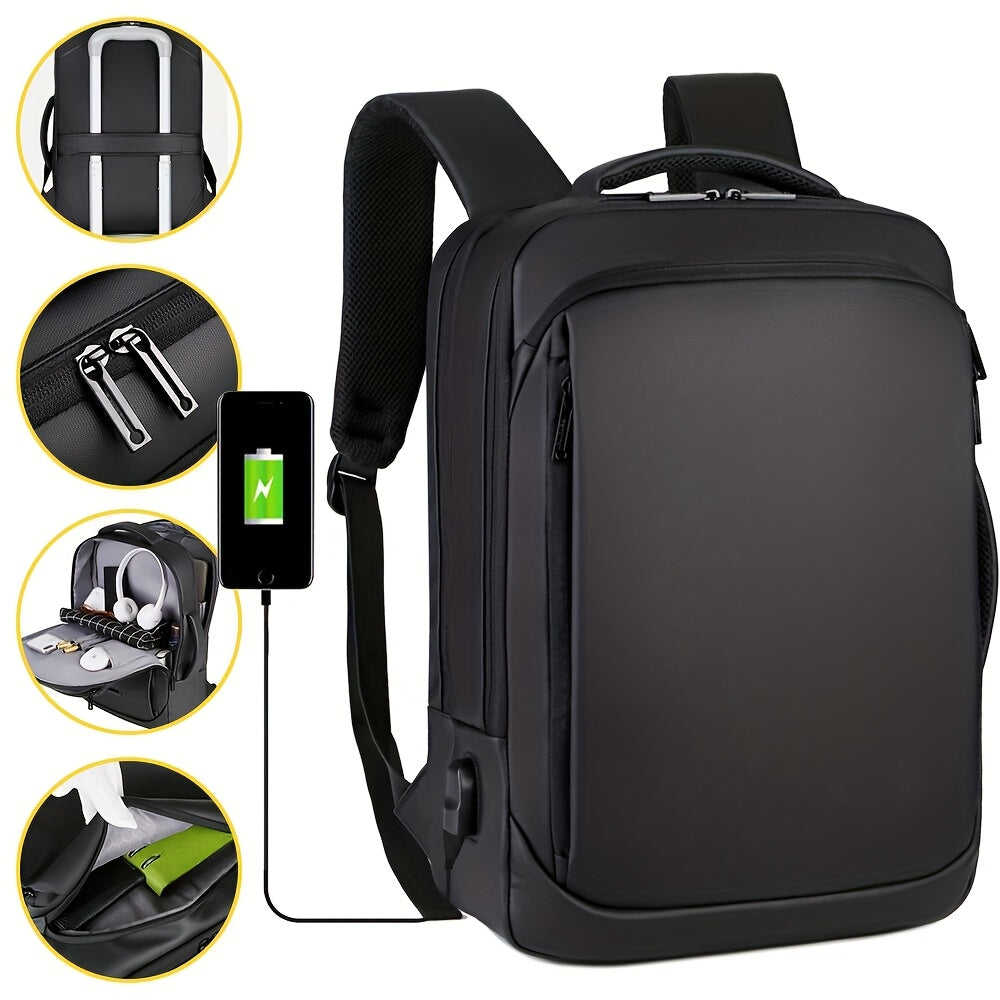 Business Laptop Backpack with USB Port & Padded Divider, Lightweight