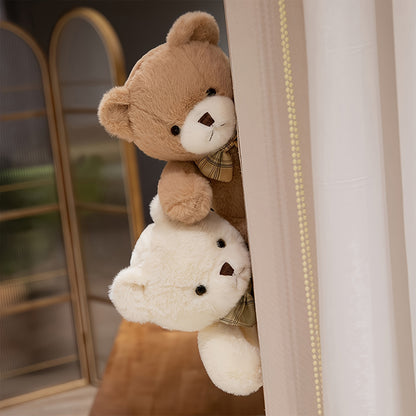 30cm/11.81in Teddy Bear Plush with Bow Tie Ribbon - // Kawaii, Huggable Cuddly Bear for Valentine's Gift, Birthday Present for &, Decor, Collectible Teddy Bear for &