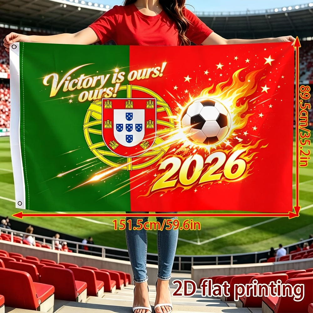 Portugal 2026 Football Fan Flag - Polyester, Single-Sided Print