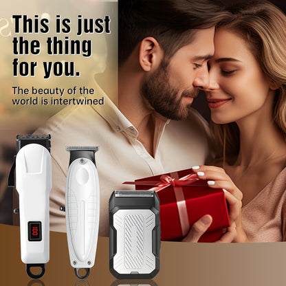 2pcs/3pcs Men's Electric Hair Clipper Set & Beard Trimmer Set. Home-use electric hair clipper + sculpting trimmer + reciprocating shaver. Haircutting, shaving, sculpting, and sideburn trimming. Christmas gift. for home, car, - ayq