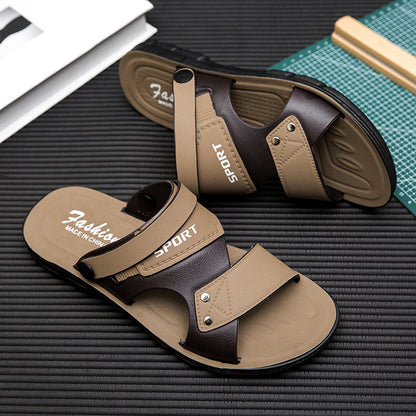 Men's Sporty Slip-On Sandals with Durable Rubber Sole
