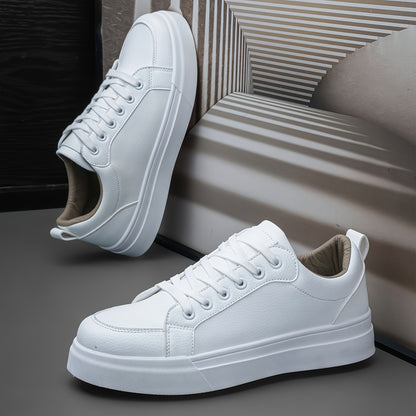 Men's Vintage Low-Top Casual Sneakers with PU Upper