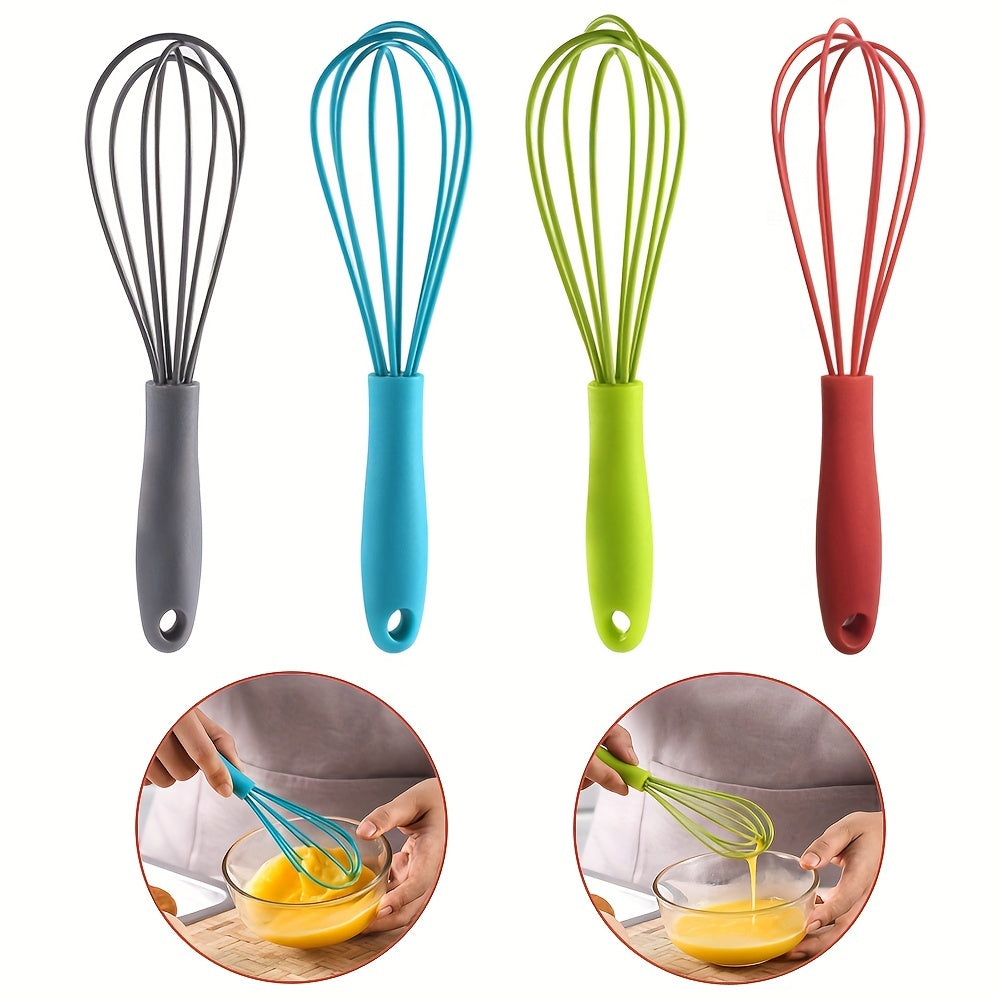 1pc/4pcs Silicone Mini Whisk - Perfect for Adults - Ideal for Blending, Whisking, Beating, And Stirring - Essential Baking Tool And Kitchen Gadget - Back to School Supply - for Baking Enthusiasts & St