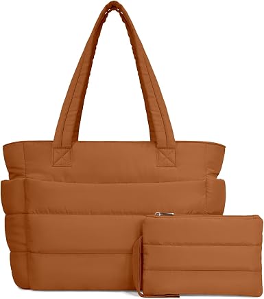 Lightweight Quilted Puffer Tote Bag for Women, Travel & Work