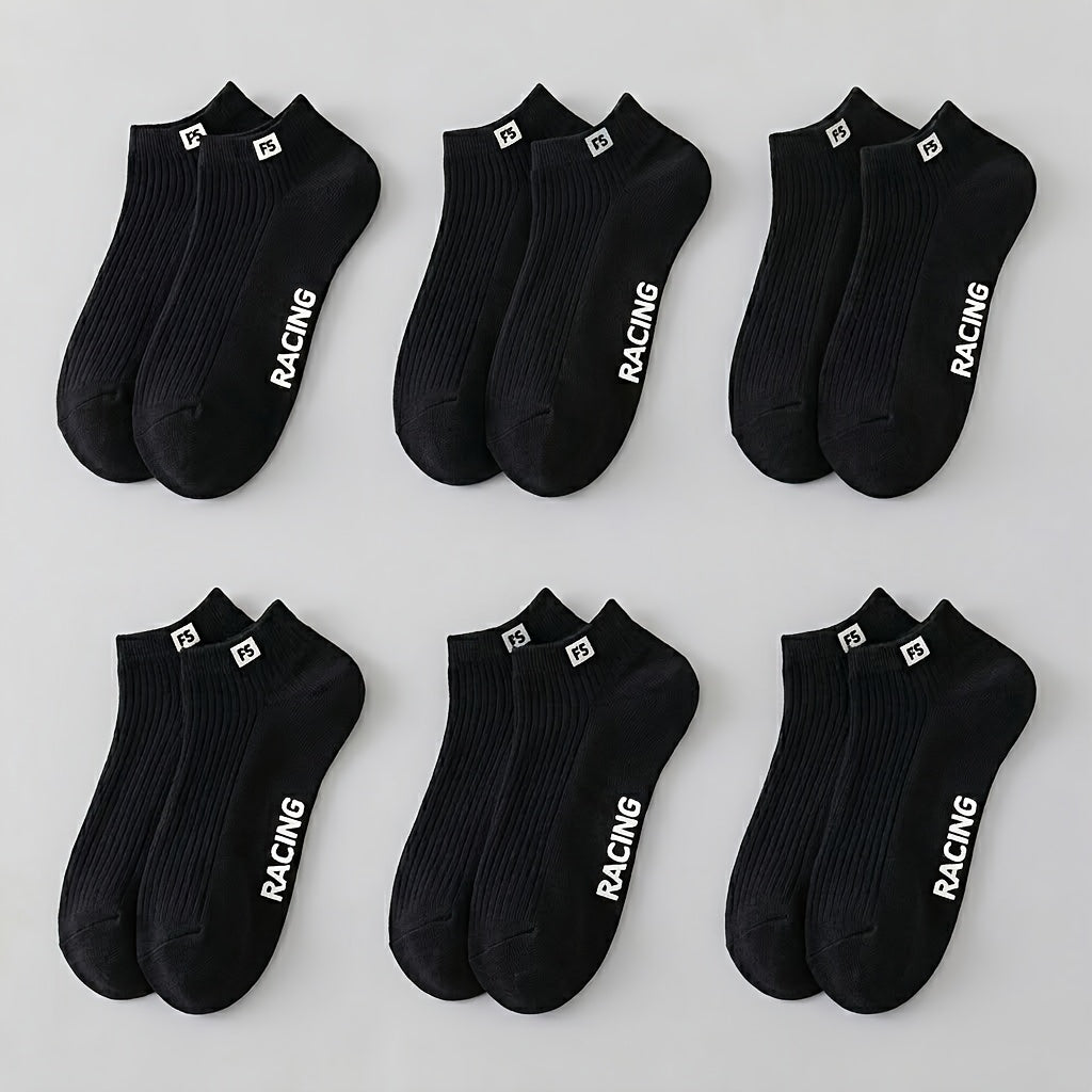 6 Pairs Men's Breathable Short Athletic Socks for Summer