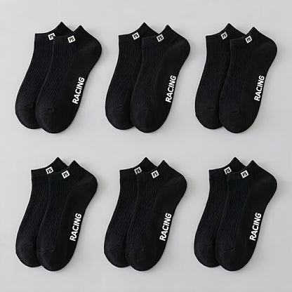 6 Pairs Men's Breathable Short Athletic Socks for Summer