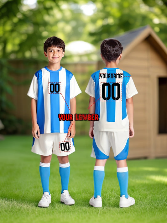 Teen Boys Quick-Dry Soccer Jersey & Shorts Set - Lightweight Sportwear - ayq