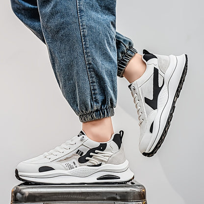 Popular New Fashionable Thick-Soled Sports Shoes for Men, Breathable, Wear-Resistant, Non-Slip, Lightweight Running Shoes, Casual Versatile