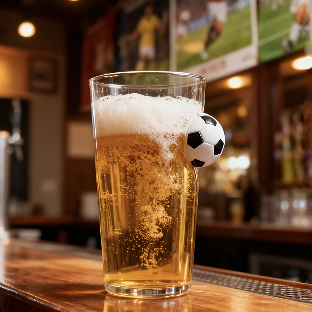 Football Glass Mug - Transparent Reusable Drinkware