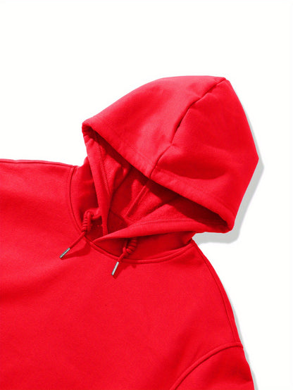 Men's 2025 New Year Red Hooded Sweatshirt - Christmas & New Year's Eve Party Sweater with Goodbye 2024/ 2025 Print, Snowflakes & Santa Hats, Machine Washable Winter Pullover for Holiday Celebrations