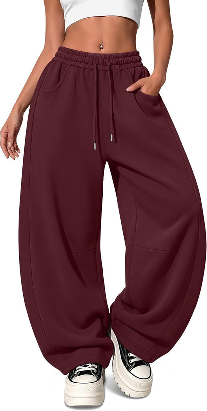 Women's Barrel Baggy Wide Leg Sweatpants for Streetwear