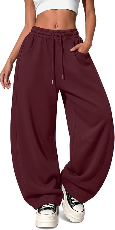 Women's Barrel Baggy Wide Leg Sweatpants for Streetwear