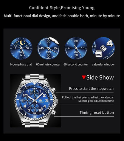 OLEVS Men's Stainless Steel Dress Watch with Chronograph
