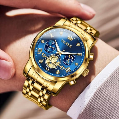 OLEVS Men’s Luxury Stainless Steel Dress Watch with Chronograph