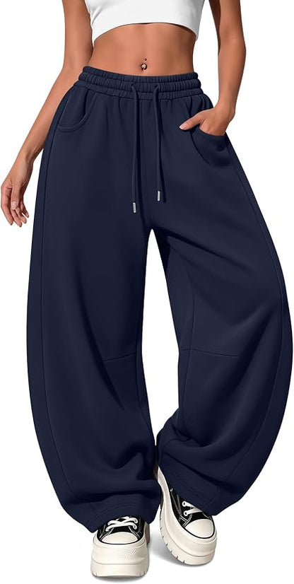 Women's Barrel Baggy Wide Leg Sweatpants for Streetwear
