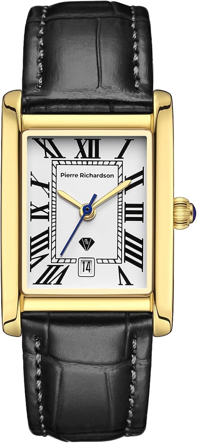 Men’s Luxury Stainless Steel Quartz Watch with Leather Strap