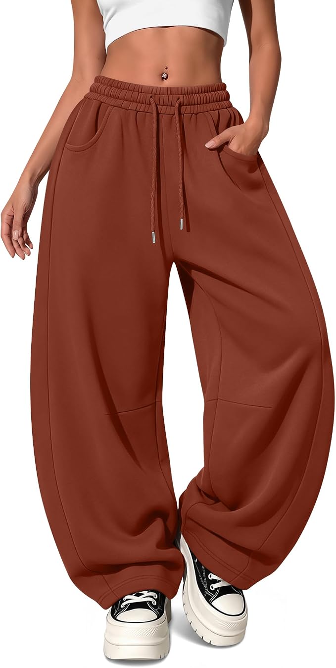 Women's Barrel Baggy Wide Leg Sweatpants for Streetwear