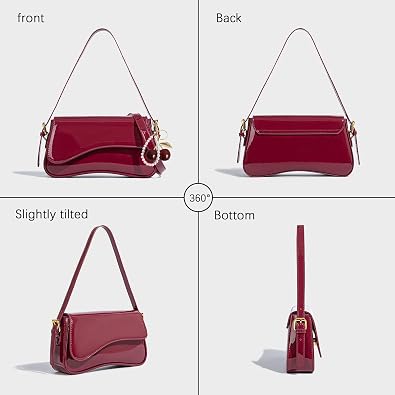 Y2K Faux Leather Crossbody Purse with Cherry Pendant
