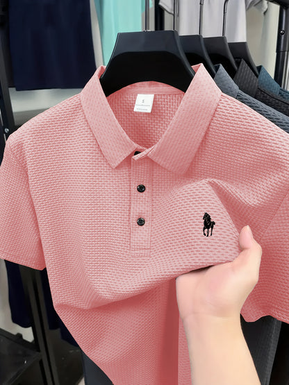 S144 Ankle Sprain Horse Print Golf Knitted Men'S Polo - ayq