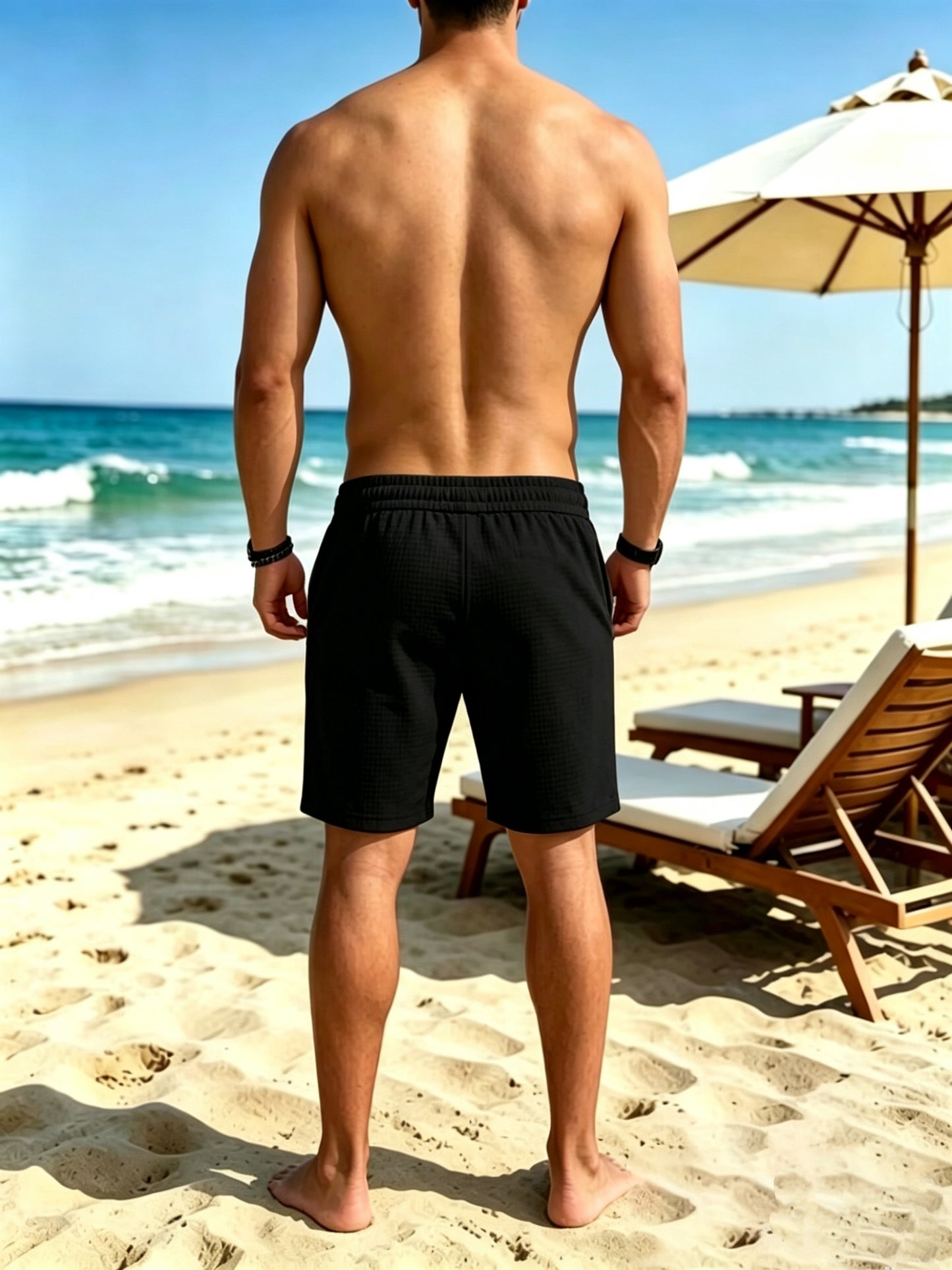 Men's Casual Summer Sports Shorts 2-Pack in Solid Colors