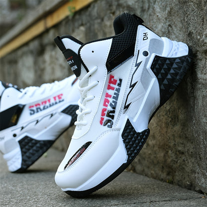 Men's Breathable Mesh High-Top Sneakers Casual Outdoor Shoes