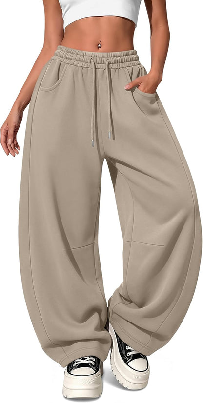 Women's Barrel Baggy Wide Leg Sweatpants for Streetwear
