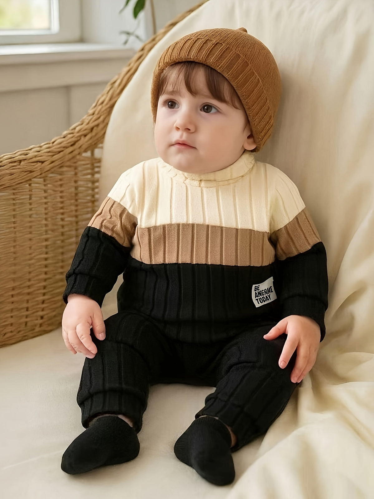 Toddler Boys' Casual Color-Block Long Sleeve Top & Pants Set - ayq