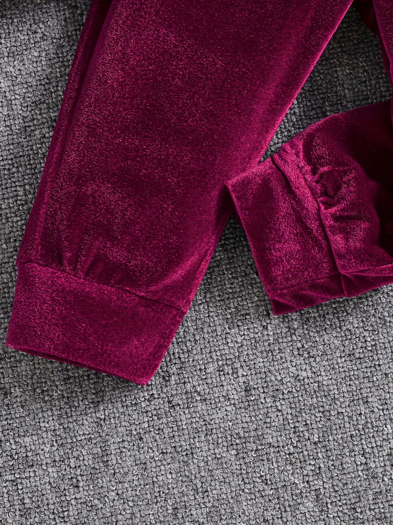 Girls' Long Pants Set, Burgundy Hooded Sweatshirt & Sweatpants, New Autumn Winter Warm Pullover Top, Fabric Two-Piece Set, Princess English Letter Embroidery with Pockets, Festive Holiday Outfit for Baby Girls, Perfect for Ou