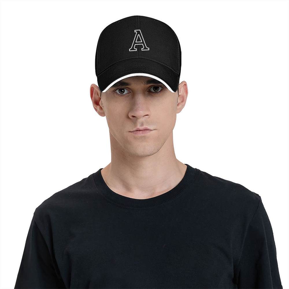 Lightweight Sports Baseball Cap with Ornate Letter A Print