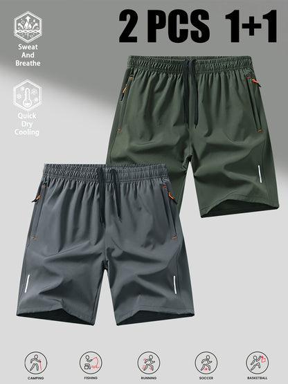 Men's Quick-Dry Casual Shorts 2-Pack for Summer Sports