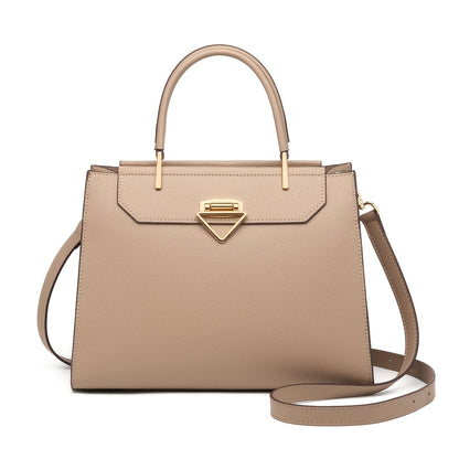 Vintage Large-Capacity Women's Leather Handbag with Adjustable Strap