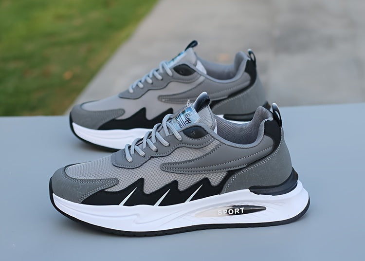 Men's breathable mesh sports shoes, lightweight flat heeled board shoes, Men's versatile casual shoes, soft soled comfortable and fashionable running travel shoes